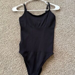 Black Spaghetti Strap Bodysuit
